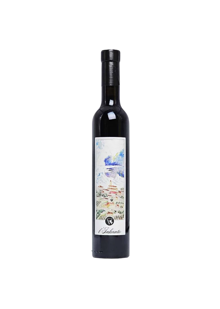 L'inkanto 2018 van Abrigo Fratelli, rode dessertwijn van Dolcetto